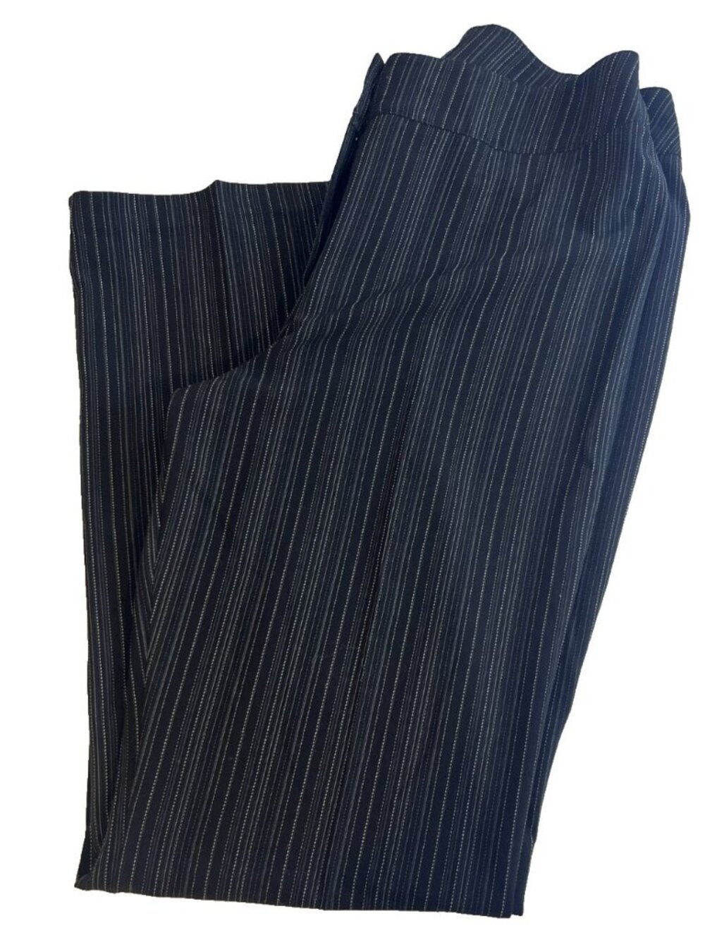 Maison Christine Tall Girl Black White Striped Wide Leg Work Pants 14 4753T